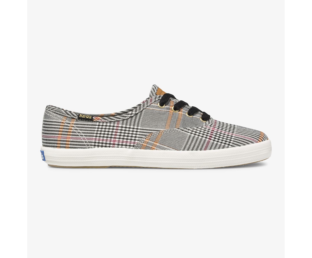 Tenis Keds Mujer Negros/Multicolor - Champion Plaid - 2930-FIQUD